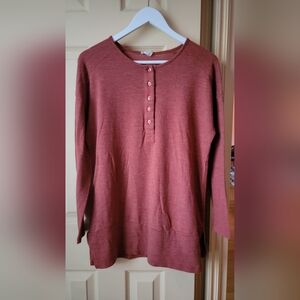 Burgundy Long Sleeve Button-Up Shirt